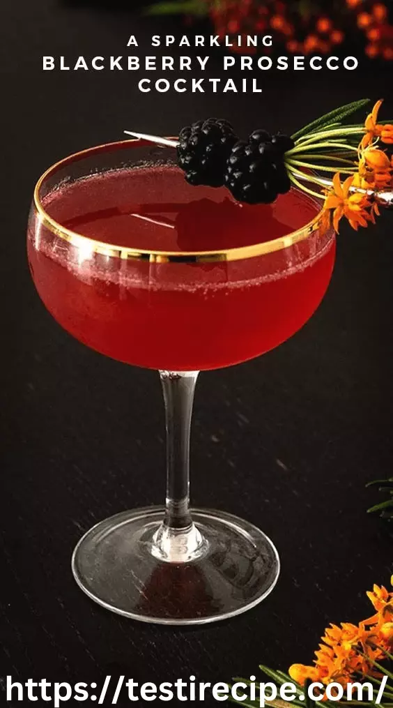 Sparkling Blackberry Cocktail With Rosemary & Citrus